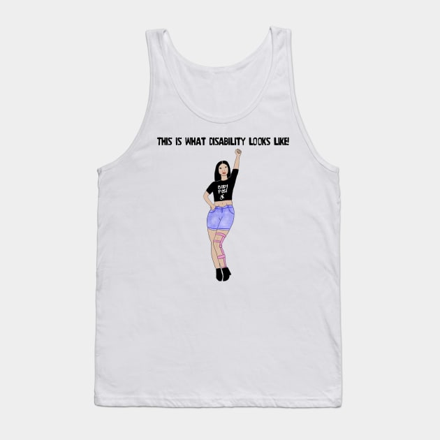 This Is What Disability Looks Like Leg Brace Tank Top by Dissent Clothing